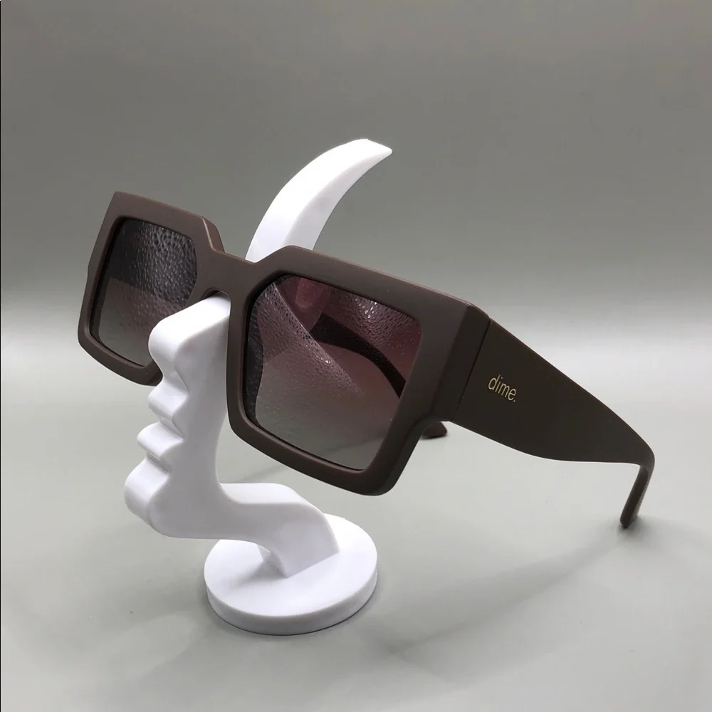 Dime Optics Sunset Sunglasse Square Gradeint Lens Sharp Cat Eye Frame Brown